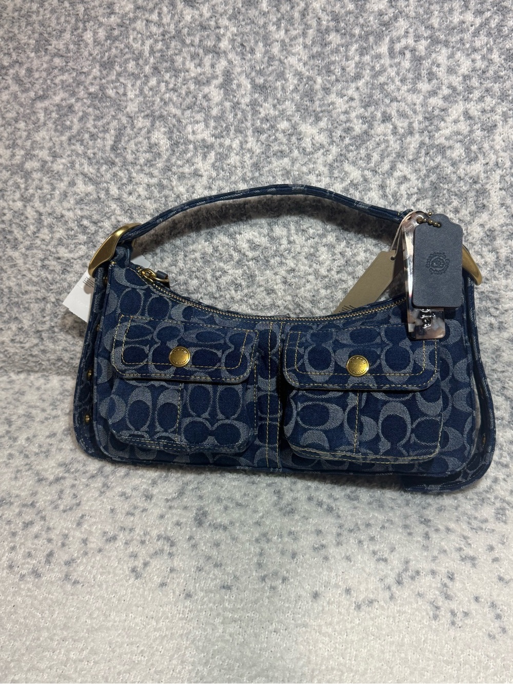 Coach Cargo Shoulder Bag In Signature Denim